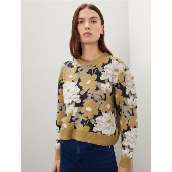Club Monaco Floral Motif Jacquard Sweater - Picture 1 of 6